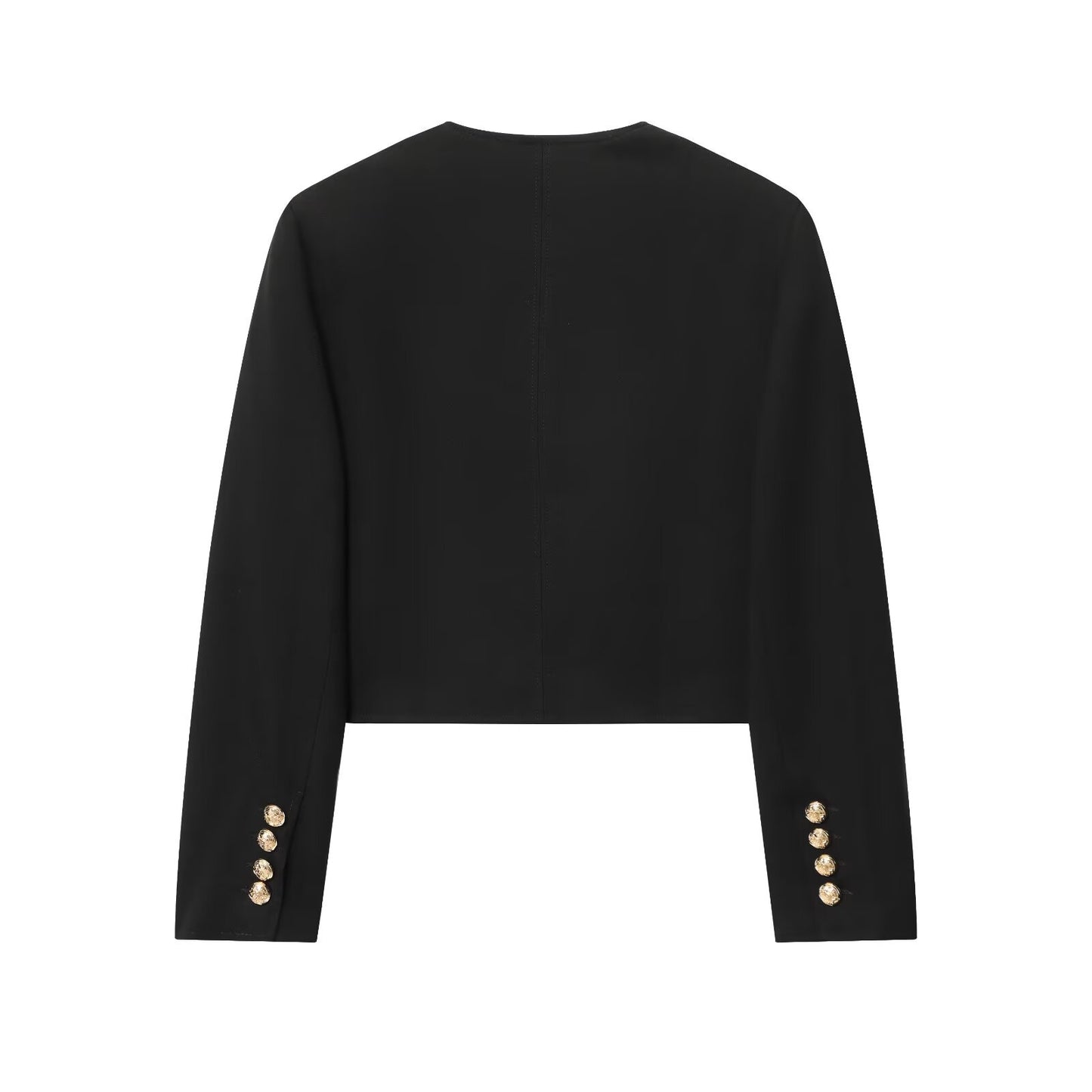 Round neck cardigan short jacket for women