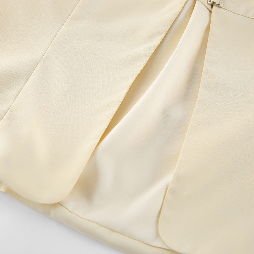 Casual apricot colored small suit women's coat