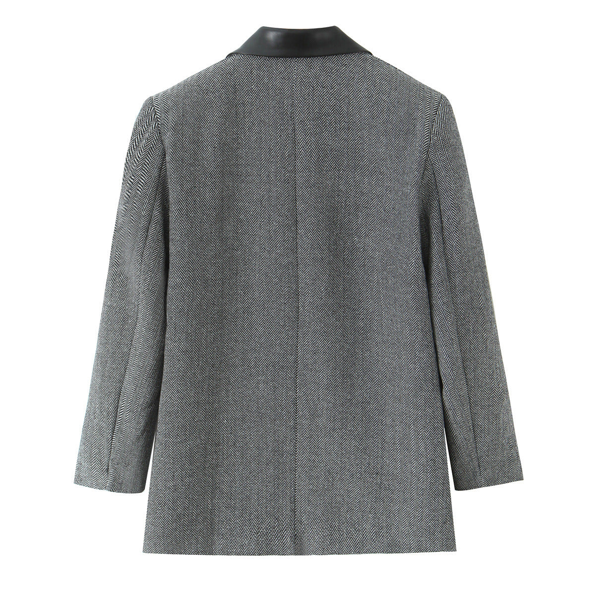 Double breasted patchwork double breasted long sleeved suit jacket for women