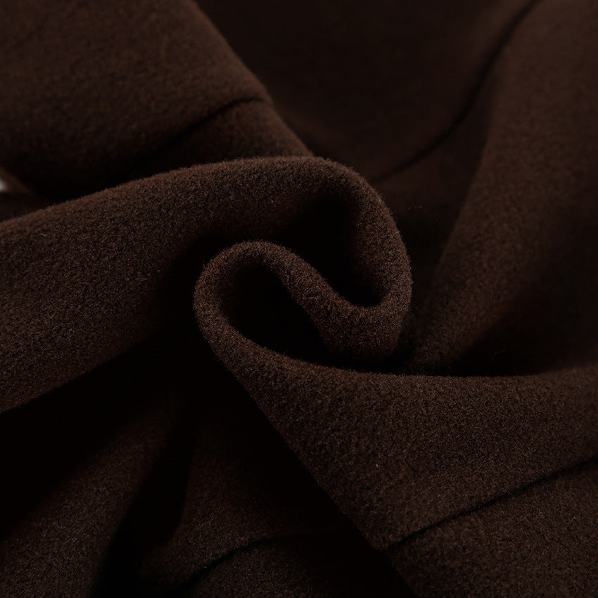 Collar style double breasted woolen coat